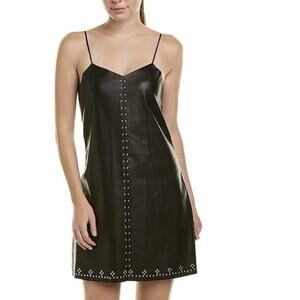NWT BlankNYC Size XS ‘Close The Deal’ Black Vegan Leather Stud Mini Dress